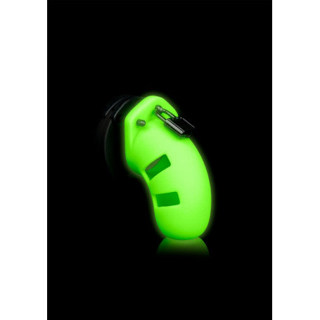 Cintura di castità Model 20 Cock Cage - 3,5'' - GitD - Neon Green/Black