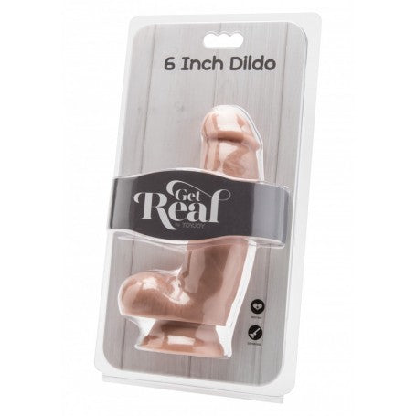 Fallo realistico dildo con ventosa e testicoli get real cock 6 flesh