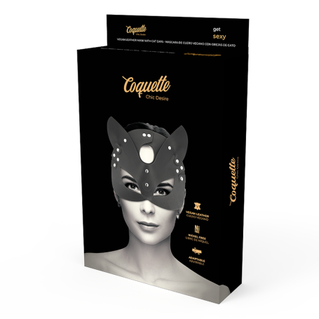 MASCHERA GATTO COQUETTE CHIC DESIRE VEGAN LEATHER MASK WITH CAT EARS