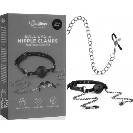 Morso bondage con pinze per capezzoli ball gag nipple clamps